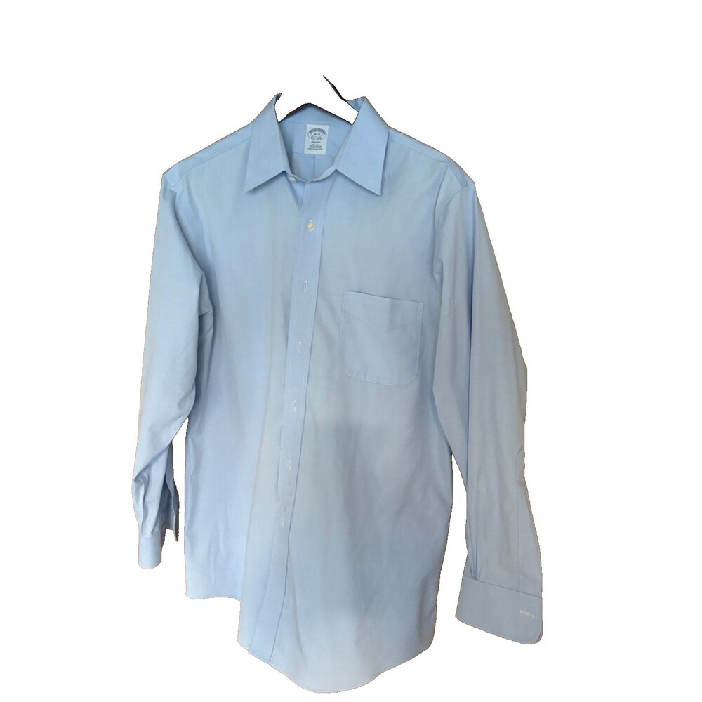 Brooks Brothers Mens Lt. Blue Dress Shirt Regent Sz 16/ 32 No-Iron 100% Cotton